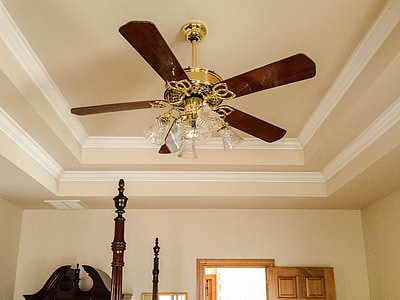 brown 5-blade ceiling fan with light thumbnail