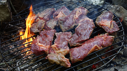grilled meat on burner thumbnail