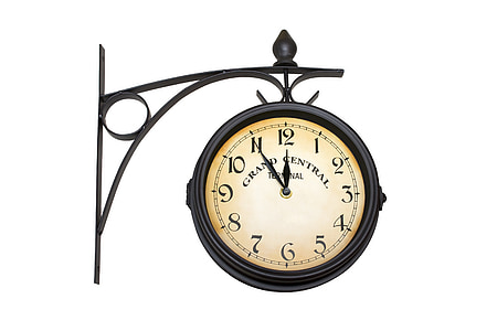 round white and black analog clock reading 11:55 time thumbnail