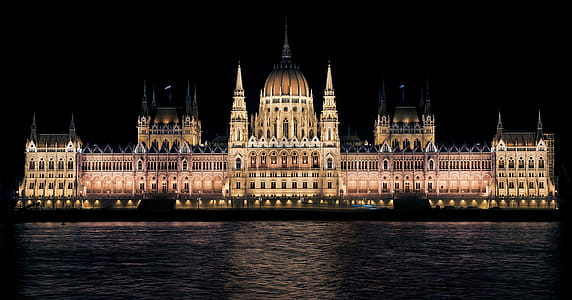 Hungarian Parliament Building View during Night thumbnail