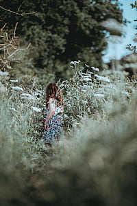 girl in blue floral dress during daytime thumbnail