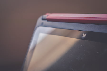 Windows laptop with black screen on focus photo thumbnail