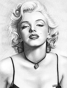 Marilyn Monroe pencil sketch art thumbnail