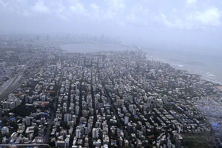 aerial view of the city during cloudy day thumbnail