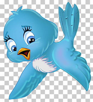 Bird Cartoon , Large Blue Bird Cartoon , blue and white bird illustration PNG clipart