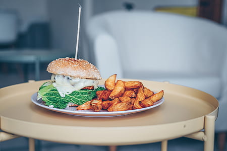 burger with potato fries thumbnail