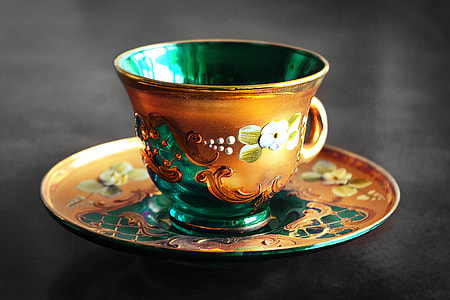 Closeup shot of an ornamental tea cup thumbnail