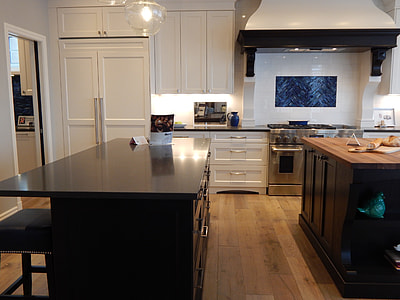 rectangular black wooden table inside a room thumbnail