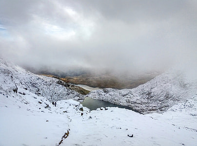 the clouds, Snowdon, valley, hill thumbnail