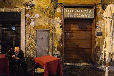 Closed cafe at night thumbnail