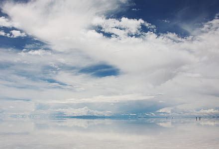 white clouds reflecting on body of water thumbnail