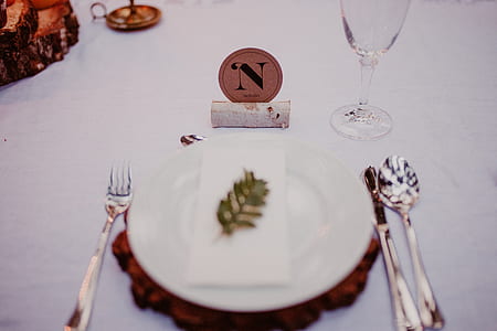 plate on table with flatware set thumbnail
