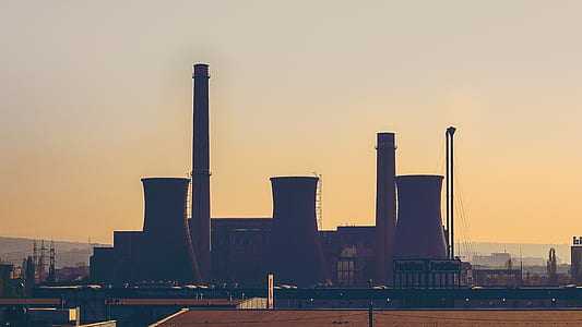 city, dawn, sunset, industry thumbnail