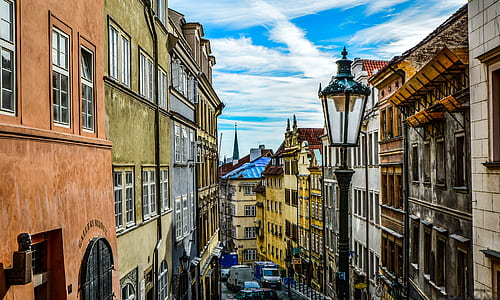 city, sky, clouds, village thumbnail