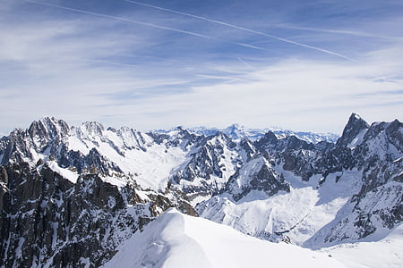 high-angle photography of white and gray mountains thumbnail