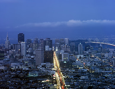 time lapse photography of aerial view of city during night thumbnail