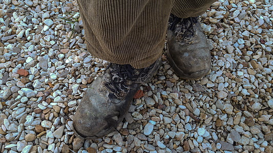 person in brown corduroy pants and black low-top shoes thumbnail
