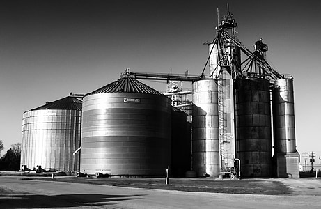grayscale photo of silos thumbnail