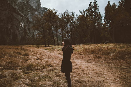 woman standing near trees at daytime thumbnail