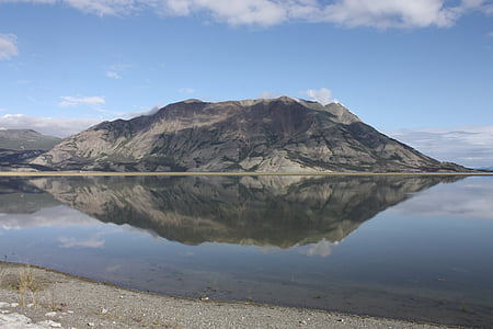 mountain near body of water digital wallpaper thumbnail