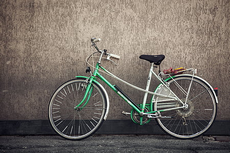 white and green dutch bike thumbnail