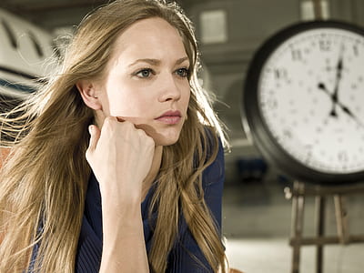 woman in blue top focus photo thumbnail