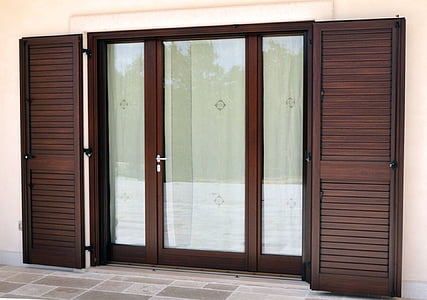opened louvered door thumbnail