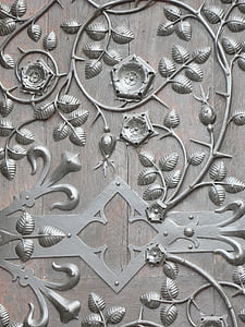 beige wooden board with gray petaled flower embossed print thumbnail