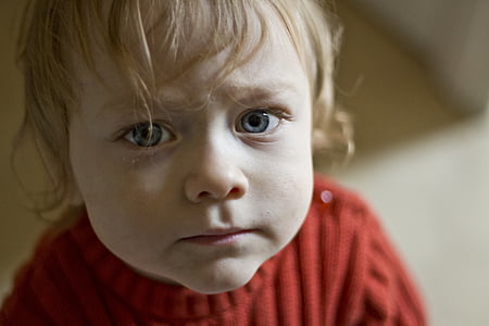 boy wearing red crew-neck top thumbnail