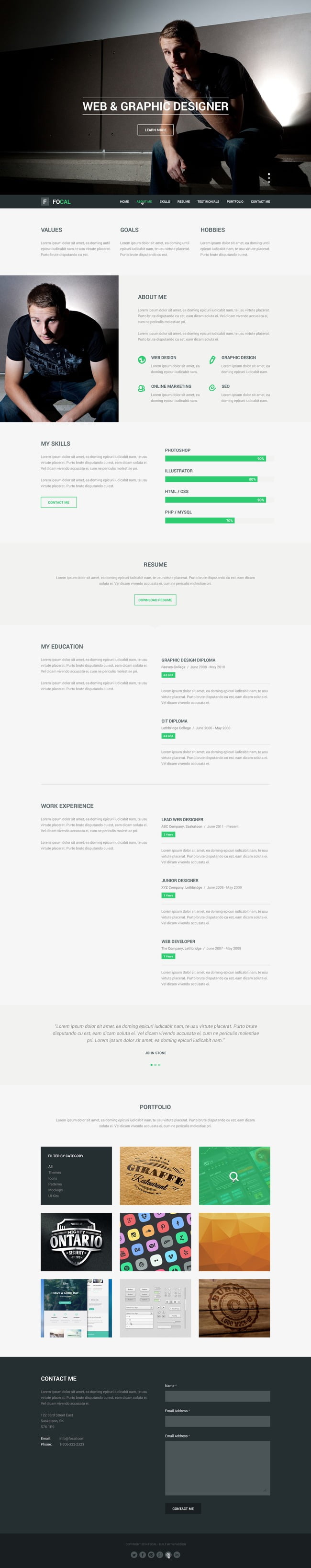 cv website templates psd file
