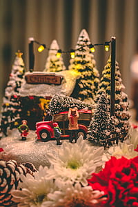 close-up photo of Christmas village thumbnail