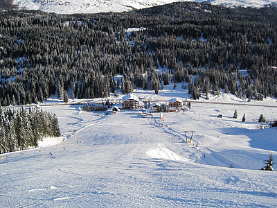 houses near trees and mountain at daytime thumbnail