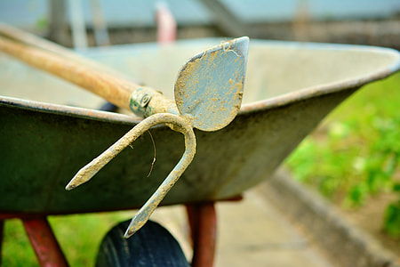 gray metal wheelbarrow thumbnail