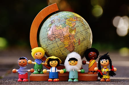six different culture of people toy with desk glove thumbnail