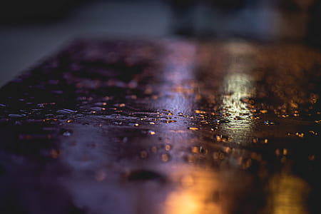 Close Up Photography of Water Droplets on Wooden Surface thumbnail