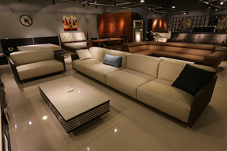 brown leather 2-piece sofa set thumbnail