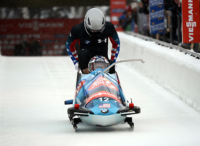 person riding snow cart thumbnail