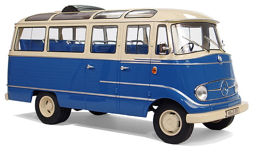 white and blue bus scale model thumbnail