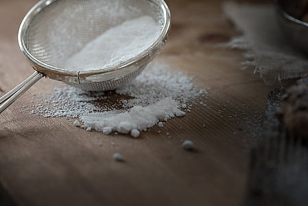 white powder in strainer thumbnail