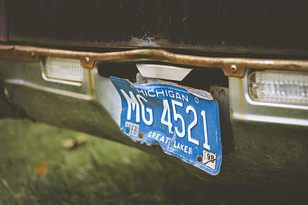 selective focus photography of Michigan license plate frame thumbnail
