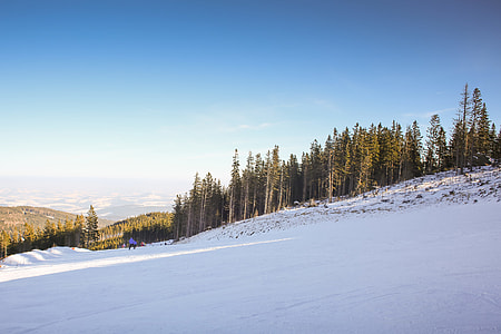 Ski Slope with Blue Sky thumbnail