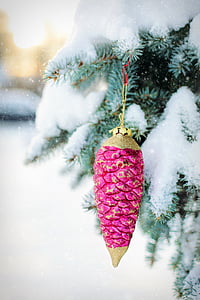 pink conifer cone ornament thumbnail