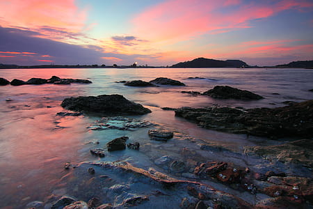 sea, dawn, landscape, nature thumbnail