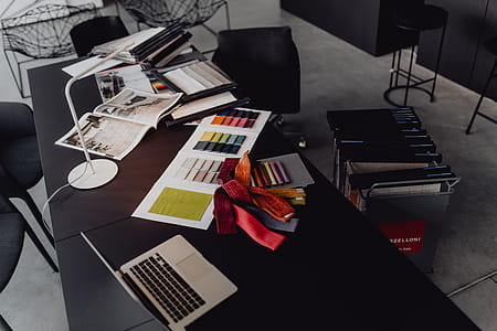 Modern interior of designer workplace thumbnail