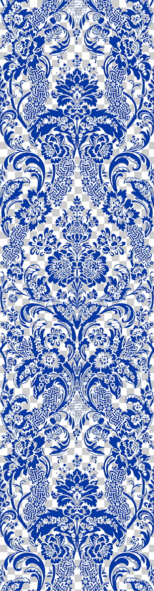 Huadi Blue and white pottery Moutan peony, Classical Chinese blue and white porcelain pattern shading pattern peony, blue abstract painting PNG clipart