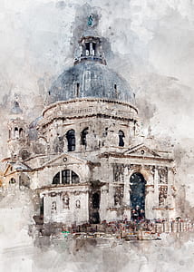beige and grey cathedral painting thumbnail