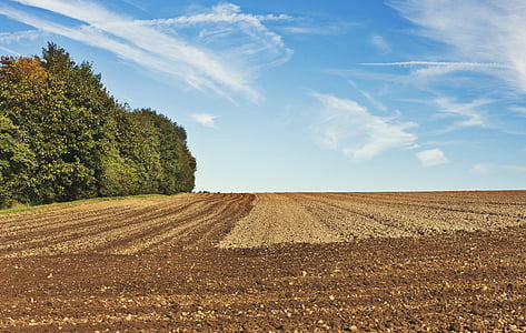 brown soil field under cloudy sky during daytime thumbnail