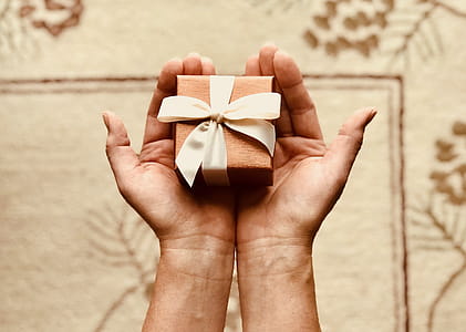Person's Holds Brown Gift Box thumbnail