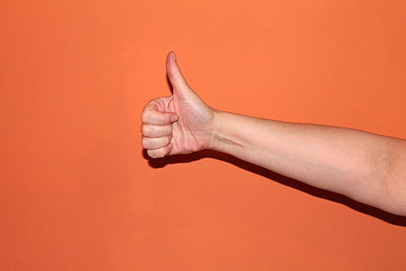 person's right arm doing thumbs up thumbnail