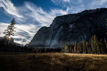 Photo of Mountain and Trees Under Cloudy Skies thumbnail